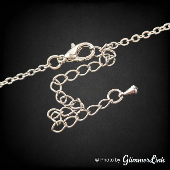 Triple Interlocked Heart Rhinestone Silver Tone Pendant Necklace - Picture 8 of 11